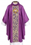 R.J. Toomey Agnus Dei Collection Purple Gothic-Style Chasuble with Cowl Neck and Inner Stole