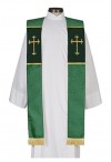 R.J. Toomey Fleur-de-Lis Cross Collection Green Overlay Stole