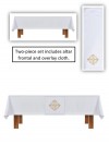 R.J. Toomey Holy Trinity Collection White Altar Frontal and Overlay Cloth Set