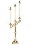 Sudbury Brass 18"H Three-Light Adjustable Table Candelabra