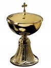 Sudbury Brass Embossed Ciborium with Cross Cover