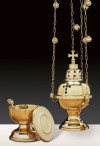 Sudbury Brass Eastern Rite Censer and Incense Boat Set