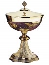 Sudbury Brass Embossed Vines Ciborium with Celtic Cross Cover