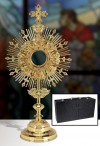 Sudbury Brass Ornate Jeweled Monstrance with Lined Case